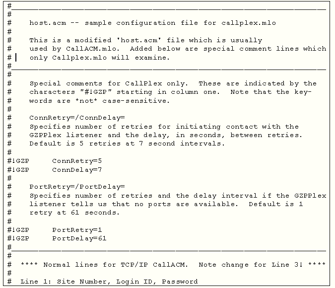 host.acm -- sample configuration file for callplex.mlo