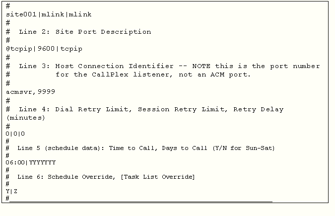 host.acm -- sample configuration file for callplex.mlo